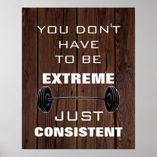 Motivierend Gym Workout Fitness zitieren rustikale Poster