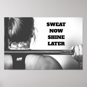 Motivierend Gym Workout Sweat jetzt schlucken spät Poster