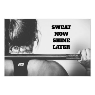Motivierend Gym Workout Sweat jetzt Shine später Poster