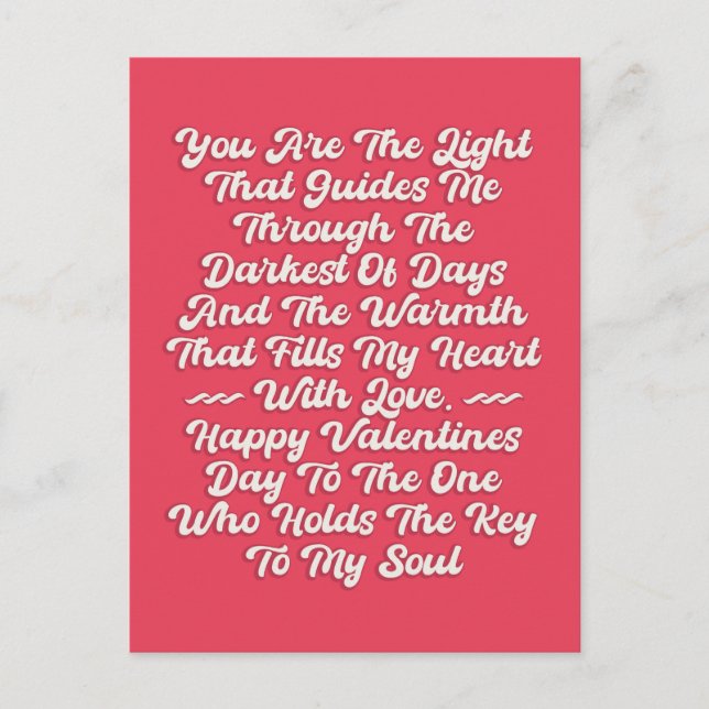 Motivierend Happy Valentines Day zitiert Redewendu Postkarte (Vorderseite)