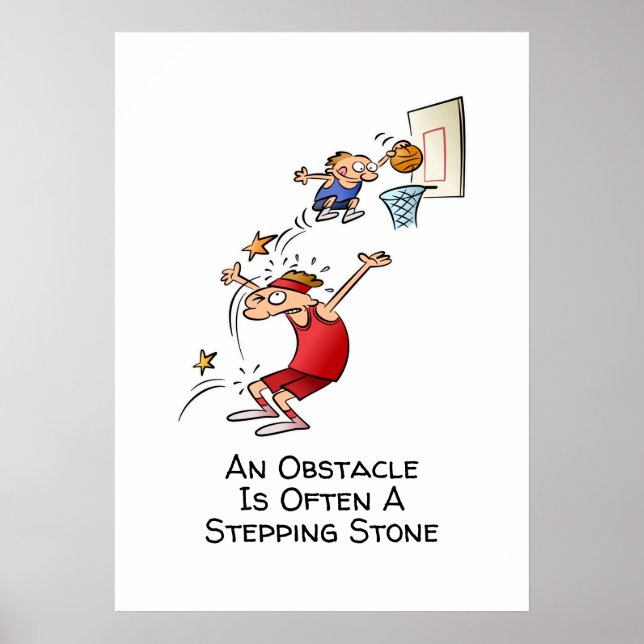 Motivierend Hindernis ist ein Cartoon aus Stein Poster (Vorne)