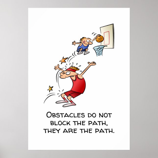 Motivierend Hindernisse sind der Pfad-Cartoon Poster (Vorne)