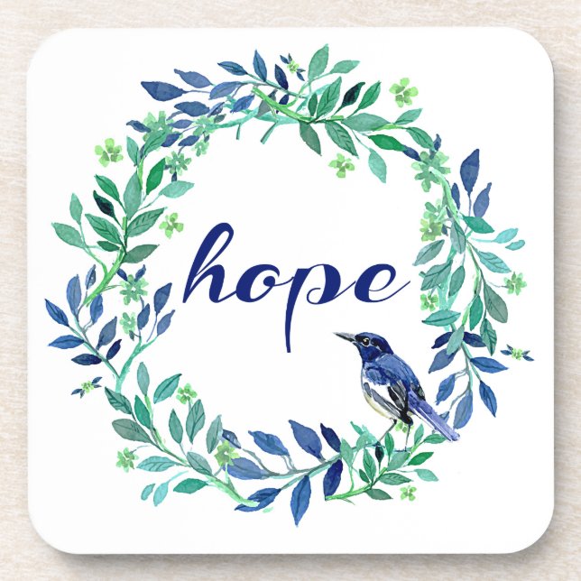 Motivierend Hope-Zitat für Kranke und Vögel Getränkeuntersetzer (Vorderseite)
