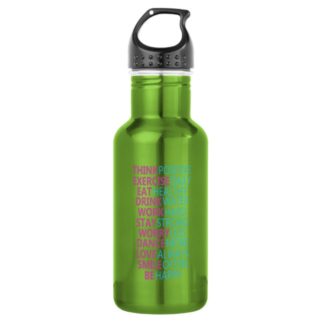 Motivierend Hydratationsanlage - rostfrei Edelstahlflasche (Vorderseite)