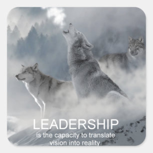 motivierend inspirational Zitat der Führung Quadratischer Aufkleber