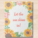 Motivierend Inspirationsblume<br><div class="desc">Lass die Sonne rein! Hübsche,  fröhliche Sonnenblumen inspirieren das Puzzle. Die Einrichtung ist in einer originellen Aquarellfarbe mit Sonnenblumen und Blättern in Gelb-,  Grün- und Korallentönen gehalten. Sie können dieses Poster anpassen,  indem Sie die Wörter ändern,  wenn Sie möchten. Original Watercolor © Michele Davies</div>