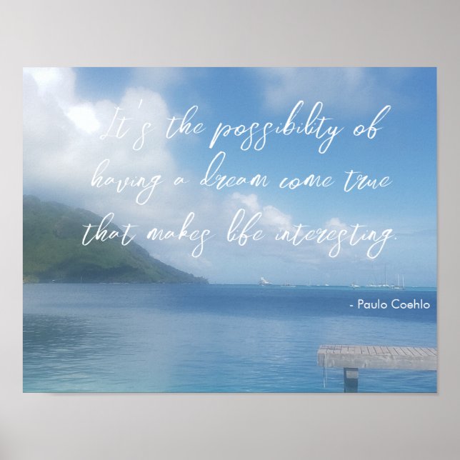 Motivierend inspirierendes blaues Ozeanangebot Poster (Vorne)