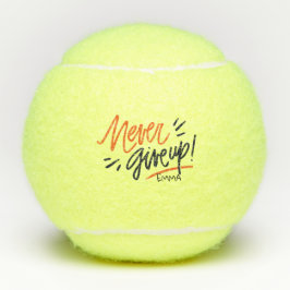 Motivierend inspirierendes Zitat. Gib nie auf! Tennisbälle