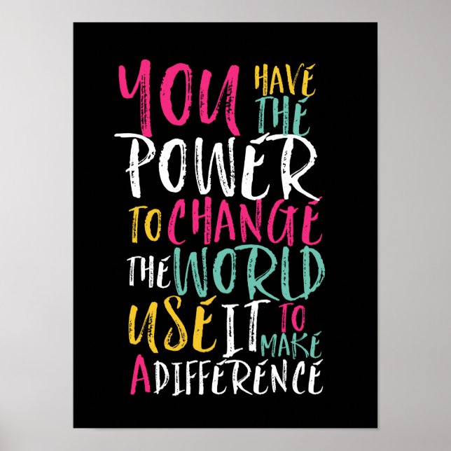 Motivierend inspirierendes Zitat-Typografie-Poster Poster (Vorne)