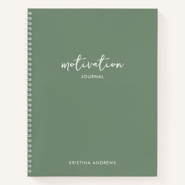 Motivierend Journal Sage Green Notizbuch (Vorderseite)
