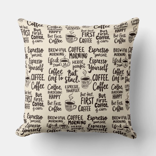 Motivierend Kaffee Kissen (Vorderseite)