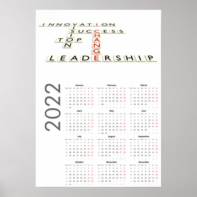 Motivierend Kalender 2022 Poster (Vorne)