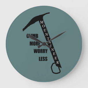 Motivierend Klettergebiet Rockclimbing Sprichwort Große Wanduhr