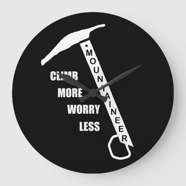 Motivierend Kletterklettern Sprichwort Große Wanduhr (Vorderseite)