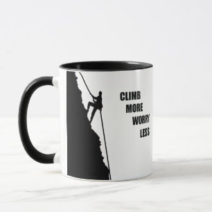 Motivierend Kletterklettern Sprichwort Tasse