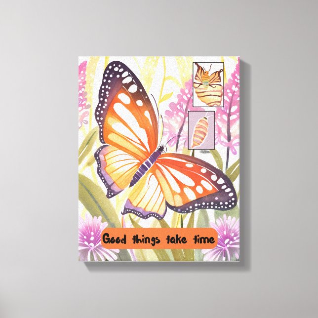 Motivierend Kunst - Gutes braucht Zeit - Leinwand (Vorderseite)