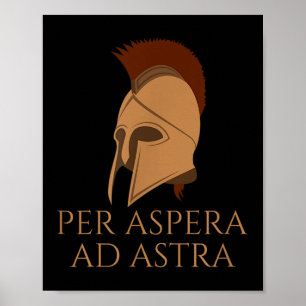 Motivierend lateinsprachliches Zitat - pro Aspera Poster