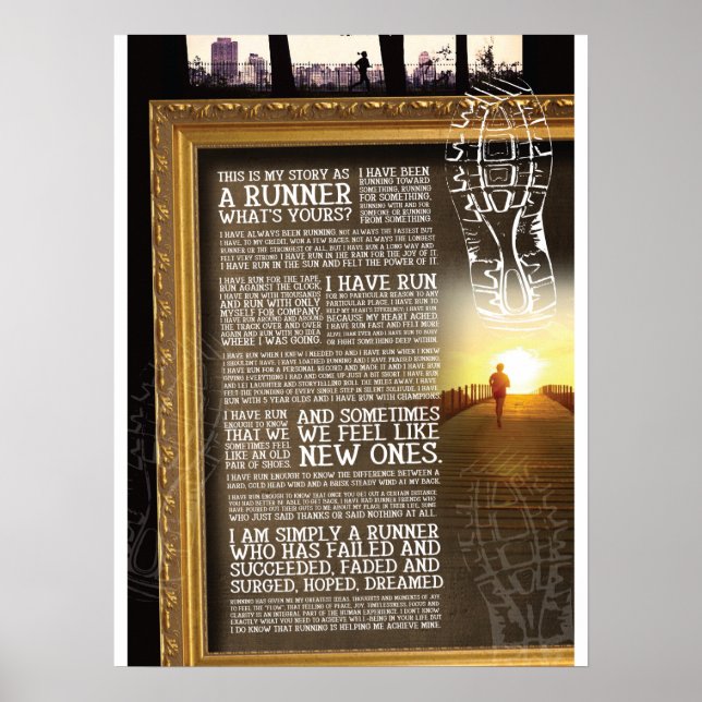 Motivierend- Laufen, Leben Poster (Vorne)