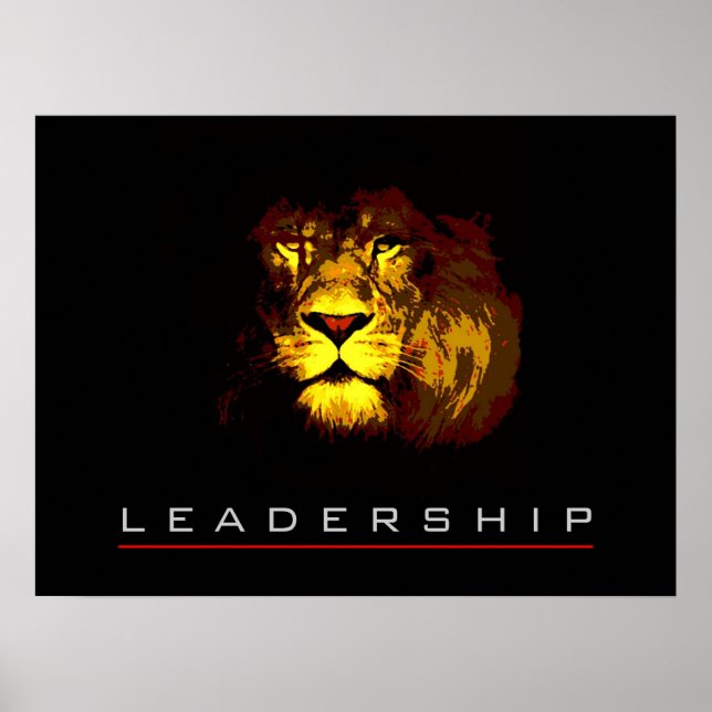 Motivierend Leadership Courage Lion Poster Print (Vorne)