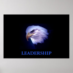 Motivierend Leadership Eagle Blue Tones Poster