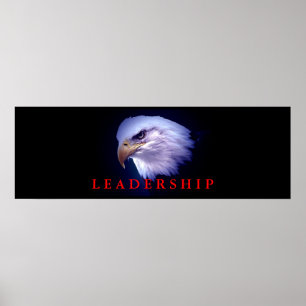 Motivierend Leadership Eagle Eyes Blue Red Poster