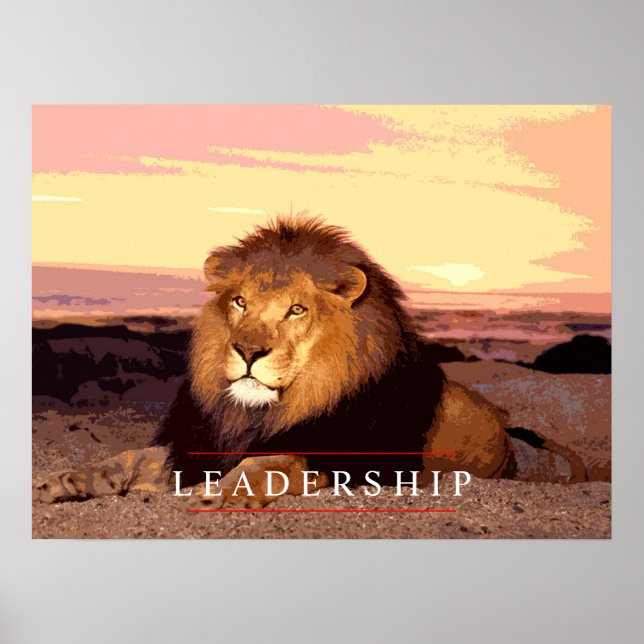 Motivierend Leadership Lion Art Poster Print (Vorne)