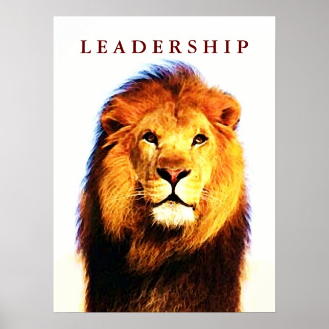 Motivierend Leadership Lion Eyes Pop Art Poster (Vorne)