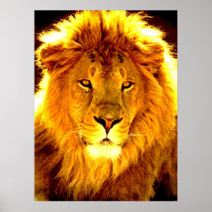 Motivierend Leadership Lion Pop Art Poster