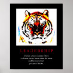 Motivierend Leadership Pop Art Tiger Poster<br><div class="desc">Tiger Digital Artwork - Tiger Head Computer Animal Art - Uni Pop Kunst - Wilde Big Cats Computerbilder</div>