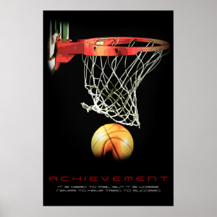 Motivierend Leistung Basketball Sport Poster