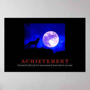 Motivierend Leistung Wolf Blue Moon Poster