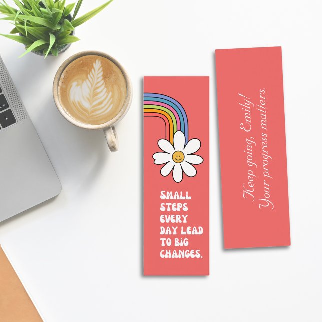 Motivierend Lesezeichen für kleine Schritte Mini Visitenkarte (Small Steps Motivational Quote Bookmark Mini Business Card)