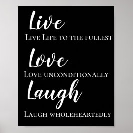 Motivierend Live Liebe Laugh Poster