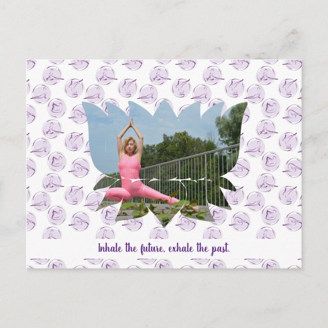 Motivierend Lotus Blossom Yoga Postkarte (Vorderseite)