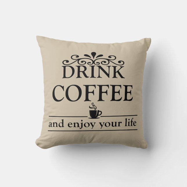 Motivierend, lustige Kaffeekochen Kissen (Vorderseite)