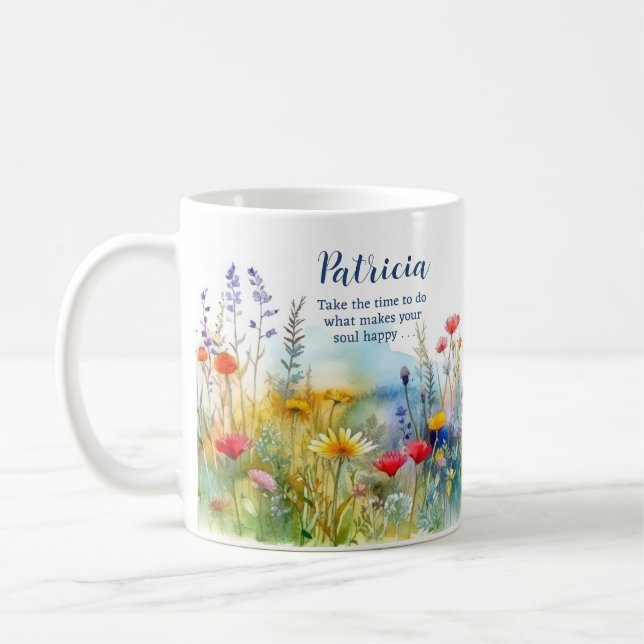 Motivierend machen Ihr Soul glücklich Personalisie Kaffeetasse (Links)