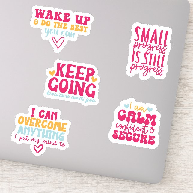 Motivierend Mental Health Sticker-Paket Aufkleber (Detail)