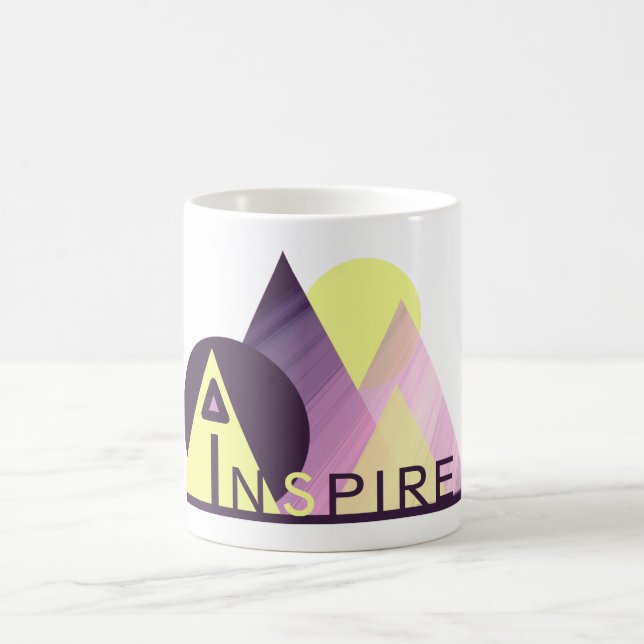 Motivierend Moderne Kunst "INSPIRIERT" Klassische  Kaffeetasse (Mittel)