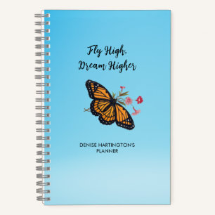 Motivierend Monarch Butterfly Farbiger Himmel Blau Notizbuch