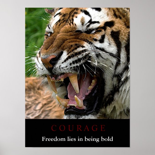 Motivierend Mut Tiger Freiheit mutig Poster (Vorne)