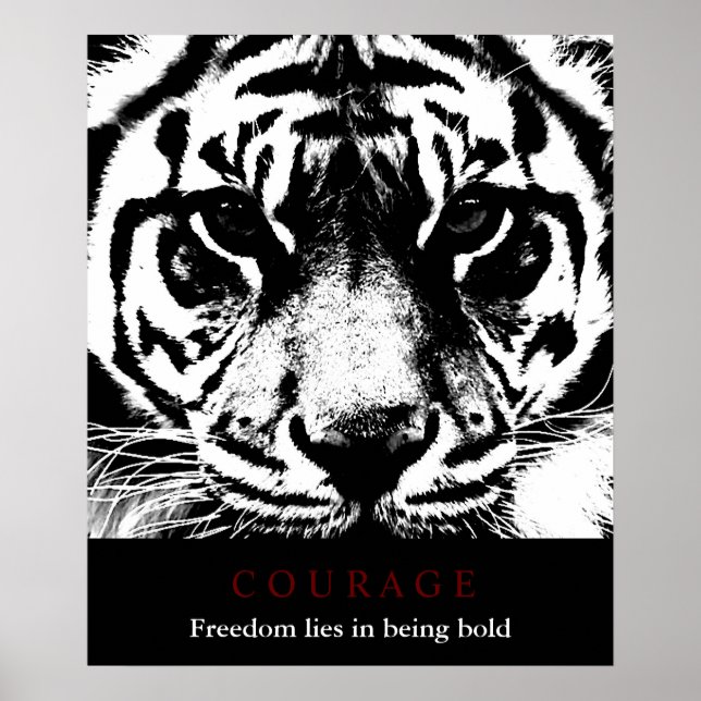 Motivierend Mut Tiger Freiheit mutig Poster (Vorne)