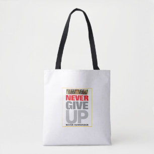 Motivierend nie aufgeben nie übergeben Medium Tasche