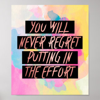 Motivierend nie Bedauern Sie die Rose Gold Poster