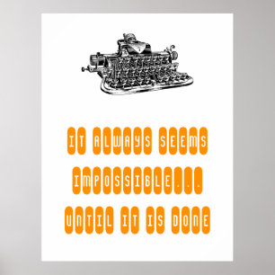 Motivierend Plakat-Retro Schreibmaschine schreiben Poster