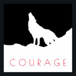 Motivierend Pop Art Courage Wolf Schwarz-weiß Poster<br><div class="desc">Digitales Kunstwerk - Howling Wolf Computer Tierkunst - Uni Pop Kunst - Wilde Großtiere Computerbilder</div>