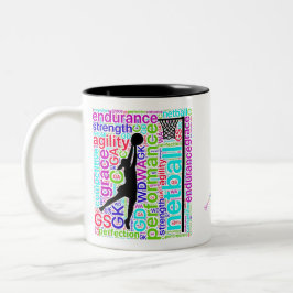 Motivierend Positionenpersonalisierter Netball Zweifarbige Tasse
