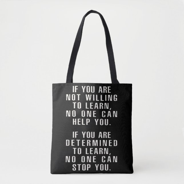 Motivierend , Positive Zitate, positive Redewendun Tasche (Vorderseite)