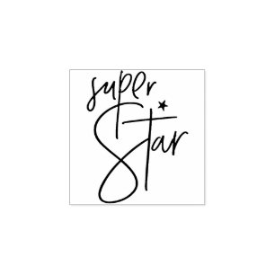 MOTIVIEREND POSITIVER handgezeichneter Superstar Gummistempel