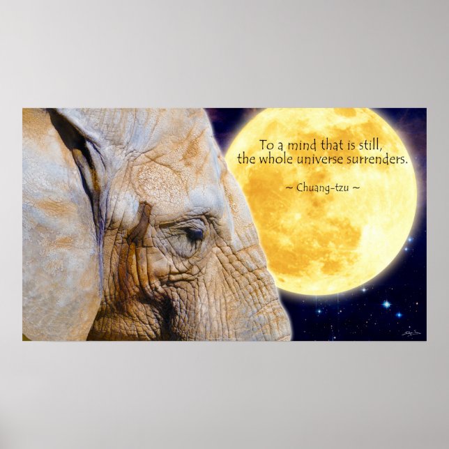 Motivierend Poster für Elefanten, Mond und Weishei (Vorne)