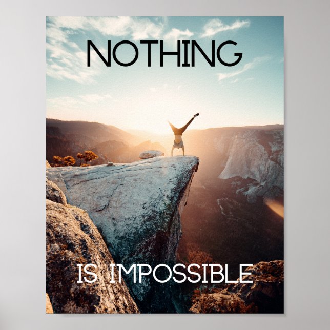 Motivierend Poster Klettern Nichts ist unmöglich (Vorne)